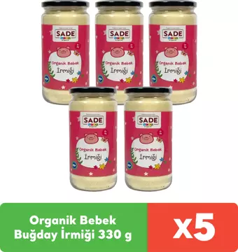 Sade Organik Bebek Buğday İrmiği 330 g x 5 adet