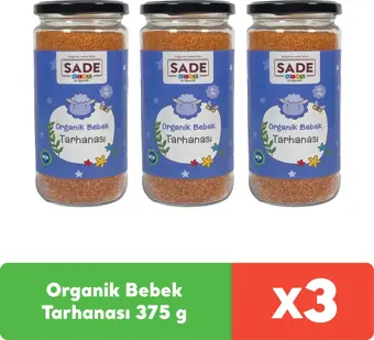 Sade Organik Bebek Tarhanası 375 g x 3 adet