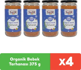 Sade Organik Bebek Tarhanası 375 g x 4 adet