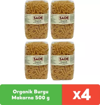 Sade Organik Burgu Makarna 500 g x 4 adet