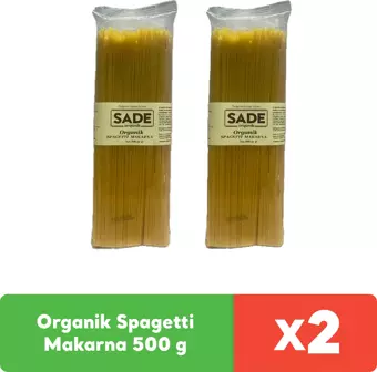 Sade Organik Spagetti Makarna 500 g x 2 adet