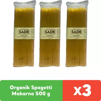 Sade Organik Spagetti Makarna 500 g x 3 adet