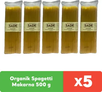 Sade Organik Spagetti Makarna 500 g x 5 adet