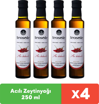 Teosole Acılı Zeytinyağı 250 ml x 4 adet