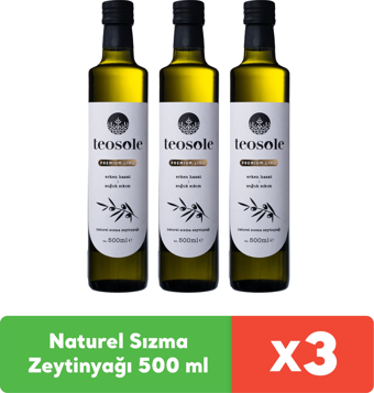 Teosole Naturel Sızma Zeytinyağı 500 ml x 3 adet