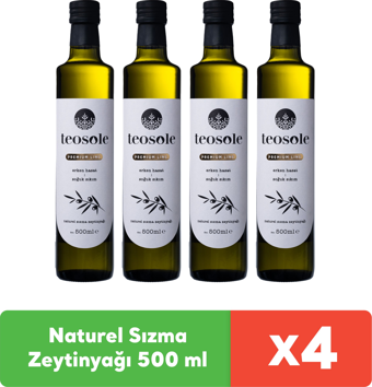 Teosole Naturel Sızma Zeytinyağı 500 ml x 4 adet