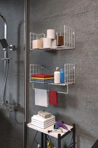 Full Reyon Ikili Set Banyo Mutfak Makyaj Kitap Baharat Rafı Kitaplık Çok Amaçlı Metal Raf