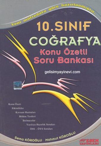 10. Sınıf Coğrafya Konu Özetli Soru Bankası - Sema Köroğlu - Esen Yayıncılık - Eğitim