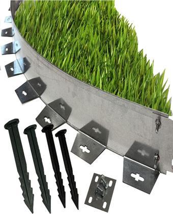 Lux Garden Esnek Kıvrılabilir Metal Galvaniz Çim Ayırıcı 16 M 8 X 2 M Çim Sınırlayıcı Çim Ayracı Çim Ayırıcı