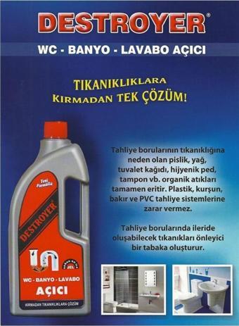 destroyer Lavabo Ve Gider Açıcı Sıvı 1500 Ml (2750 Gr)