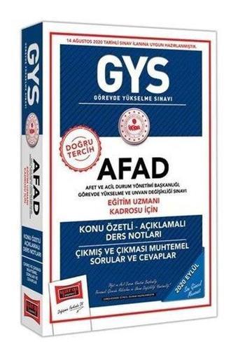 GYS AFAD Eğitim Uzmanı Kadrosu İçin Konu Özetli Çıkmış ve Çıkması Muhtemel Sorular - Kolektif  - Yargı Yayınları