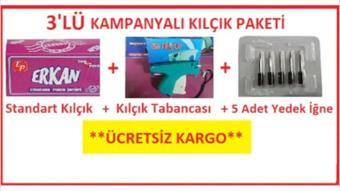 Erkan 45Mm Tekstil Kılçığı + Kılçık Tabancası + 5 Adet Tabanca Iğnesi