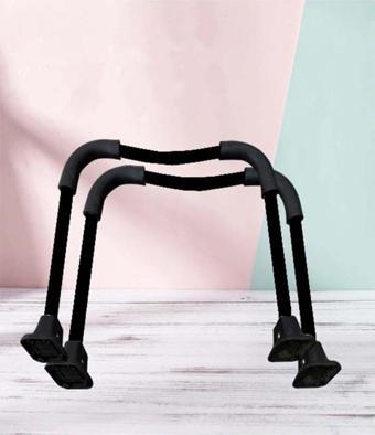 Hodbehod 2 Adet Yatak Üstü Sehpa Yedek Metal Ayak Takımı 1 Set Siyah Renk