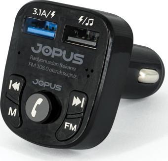 Jopus Bluetooth Araç Kiti, Araç Şarjı Çakmaklık Girişli, Oto Müzik Çalar Kiti, Fm Transmitter Usb Mp3 F8