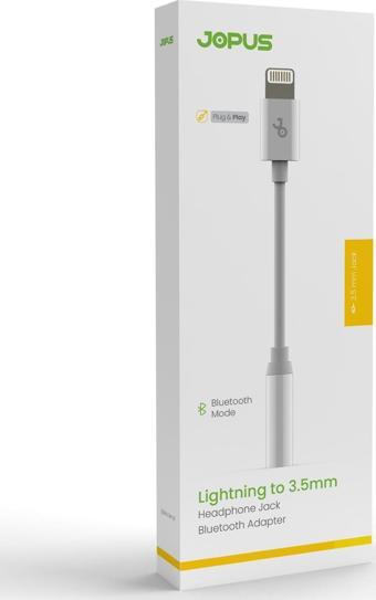 Jopus iPhone Lightning Bluetooth Modlu Bağlantılı 3.5mm Kulaklık Dönüştürücü JO-IB01