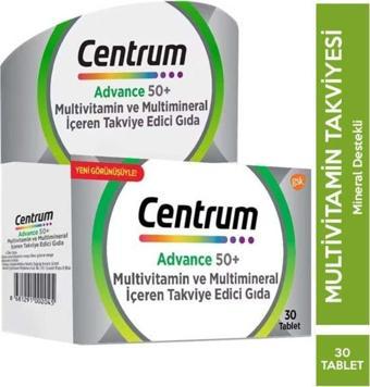 Centrum Advance +50 Yaş Üstü Multivitamin İçeren Takviye Edici Gıda