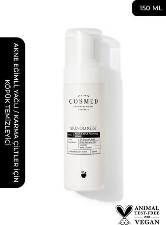 COSMED Skinologist Aha& Bha Foaming Wash/Yağlı-Karma Ciltler Için Köpük Temizleyici 150 Ml