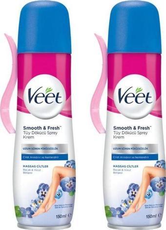 Veet Tüy Dökücü Sprey Bacak & Vücut Bölgesi Hassas Ciltler 150 Ml 2 Adet