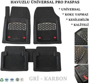 Universal Citroen C4 2023 Uyumlu Derin Havuzlu Pro Paspas Siyah - Gri 