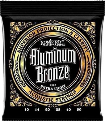 Ernie Ball P02570 Aluminum Bronz Extra Light 10-50 Akustik Gitar Tel Seti