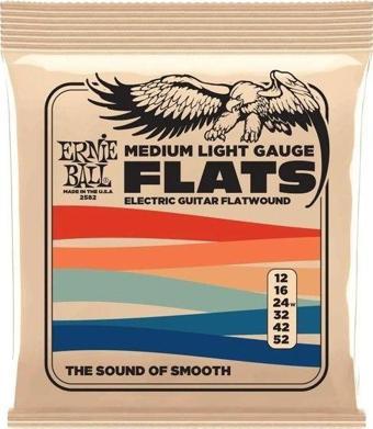 Ernie Ball Medium-Light Flatwound Elektro Gitar Teli - 12-52