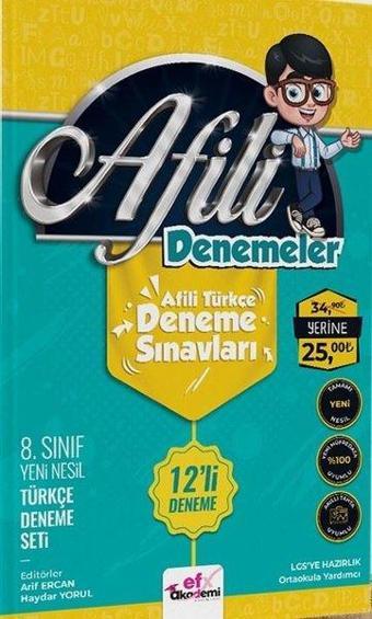 8.Sınıf Afili Denemeler - Afili Türkçe Deneme Sınavları - 12'li Deneme - Kolektif  - Efx Akademi Yayınları