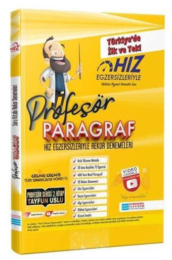 Profesör Paragraf - Hız Egzersizleriyle Rekor Denemeler Video Çözümlü - Tayfun Uslu - Evrensel İletişim Yayınları