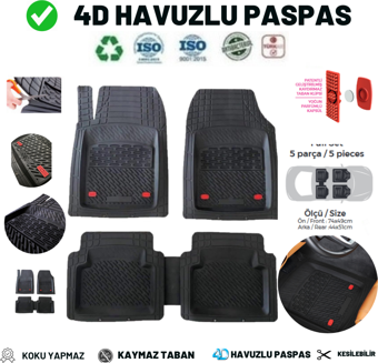 Universal Citroen C4 2021 HAVUZLU MAXİ PASPAS SİYAH