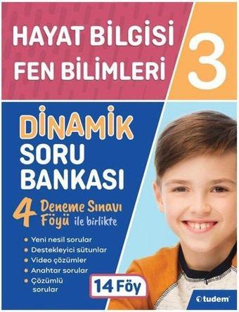 3.Sınıf Hayat Bilgisi + Fen Bilimleri Dinamik Soru Bankası - Kolektif  - Tudem Yayınları - Ders Kitapları