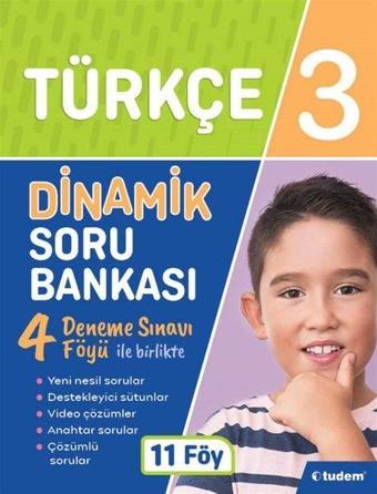 3.Sınıf Türkçe Dinamik Soru Bankası - Kolektif  - Tudem Yayınları - Ders Kitapları