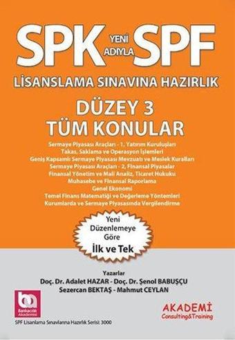 SPK Lisanslama Sınavına Hazırlık - Düzey 3 Tüm Konular - Adalet Hazar - Akademi Consulting