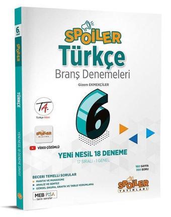 6.Sınıf Türkçe Branş Denemeleri - Spoiler Yayınları