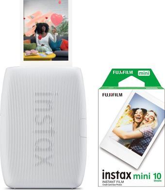 Instax mini Link 3 Beyaz Akıllı Telefon Yazıcısı ve 10'lu mini Film