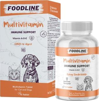 Foodline MultiVitamin 75 Tablet | Kedi ve Köpekler İçin Bağışıklık Destekleyici