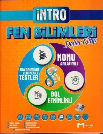 2022 8.Sınıf Fen Bilimleri İntro Defter Kitap - Kolektif  - Mozaik - Ders Kitapları