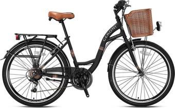 Geroni Sırıo - 24" City Bike - 21 Vites - V.b. - Mat Siyah-siyah/kahverengi - Shimano