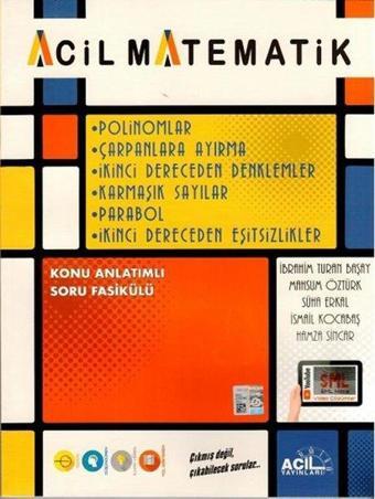 2022 Acil Matematik Polinomlar Çarpanlara Ayırma 2.Dereceden Denklemler Karmaşık Sayılar - Kolektif  - Acil Yayınları