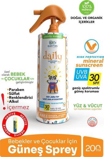 Babyton Bebek Ve Çocuklar Için Doğal Güneş Koruyucu Sprey 200 Ml