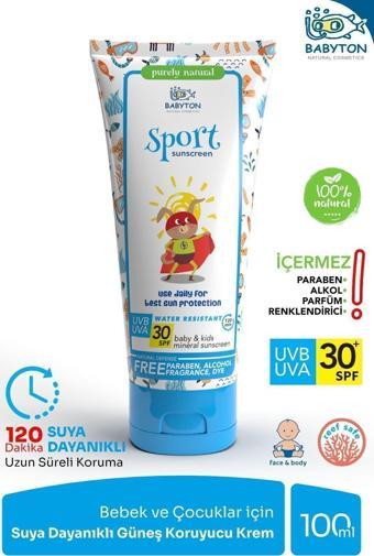 Babyton Bebek Ve Çocuklar İçin Suya Dayanıklı Güneş Koruyucu Krem 100 Ml