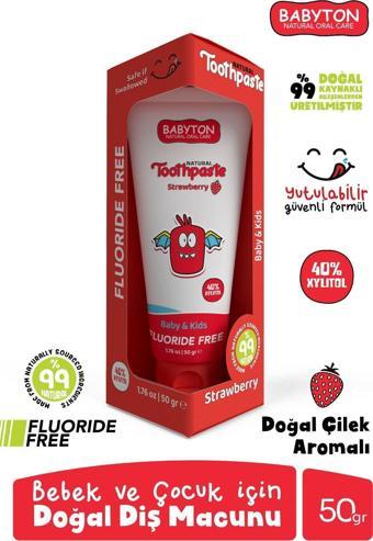 Babyton Doğal Çilek Aromalı Diş Macunu