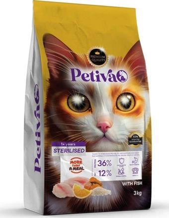 Petiva Kısırlaştırılmış Balıklı Kedi Maması 3 Kg