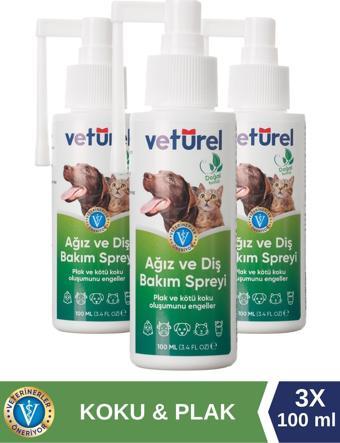 Günlük Kedi Ağız Kokusu Giderici Diş Eti Yarası Plak Tartar Önleyici Köpek Ağız Kokusu Sprey 3x100ml