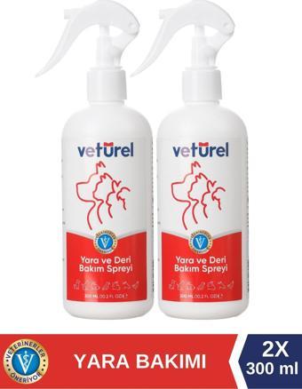 Veturel Yara ve Deri Bakım Spreyi 2x300ml Kedi Mantar Yanık Kızarıklık Tahriş Köpek Enfeksiyon Sprey