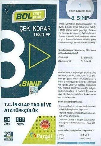 8.Sınıf T.C. İnkılap Tarihi ve Atatürkçülük Çek Kopar Testler - Kolektif  - Pergel