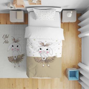 Cici Odam Çocuk Bebek Nevresim Takımı Sevimli Balerin Tavşan Kahve Tonu