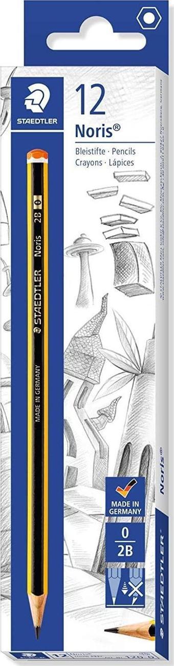 Staedtler 120-0 Noris Kurşun Kalem 120 Sertlik Derecesi 2B, 12 Adet, Siyah