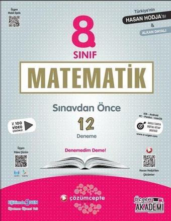 8.Sınıf Matematik Sınavdan Önce 12 Deneme - Alkan Dayalı - Üçgen Akademi