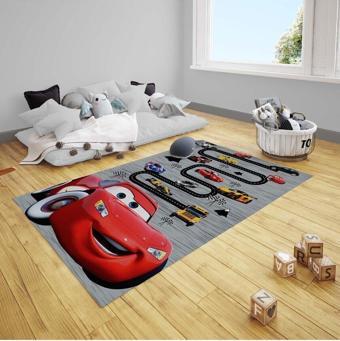 Cici Odam Çocuk Bebek Odası Halısı Arabalı Şimşek Mcqueen Araba Yolu