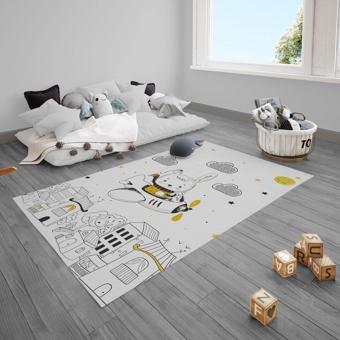 Cici Odam Çocuk Bebek Odası Halısı Planör Ayıcık Yıldızlar