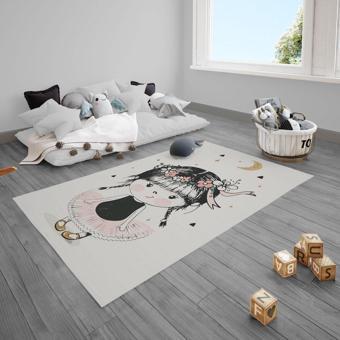 Cici Odam Çocuk Bebek Odası Halısı Pembe Etekli Sevimli Balerin Kız
